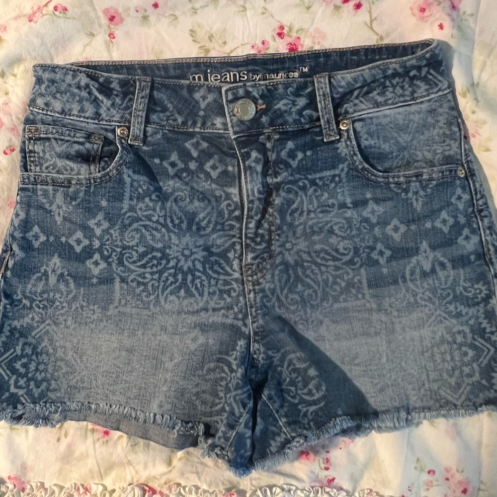 High Rise~Stamped Denim Shorts~ NWOT